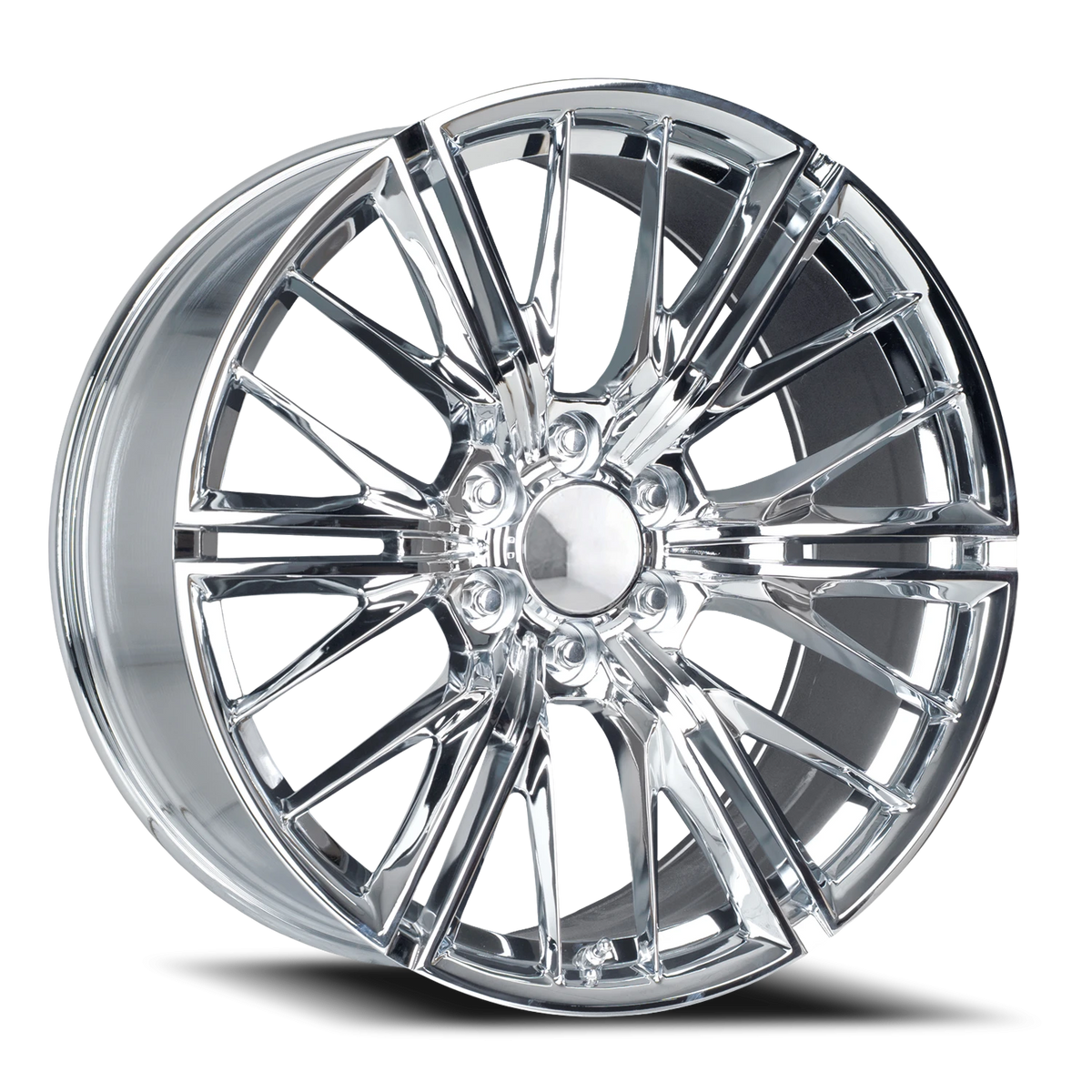 Factory Reproductions FR 28F Chrome 22x9.5 +24 6x139.7mm 78.1mm - Wheelwiz