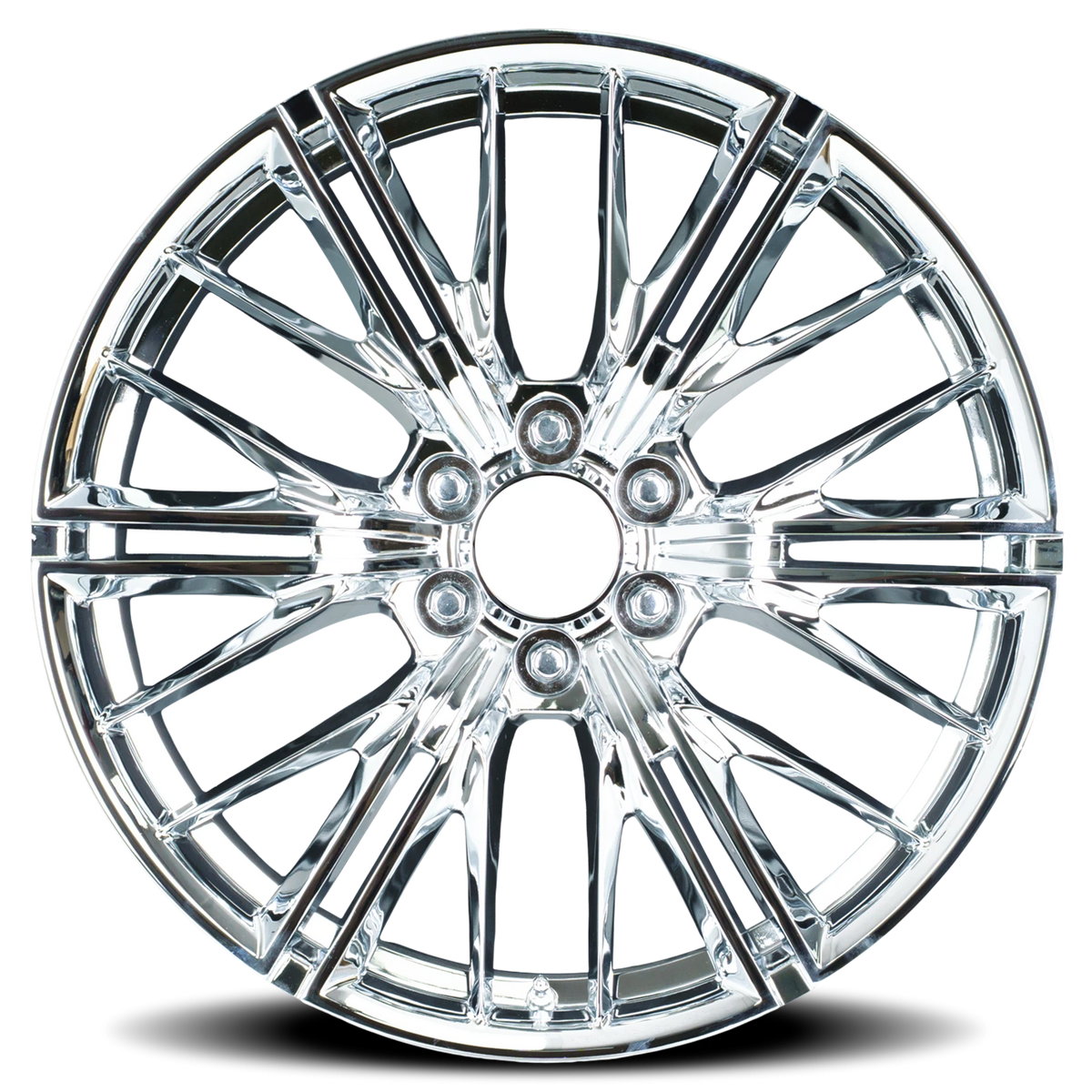 Factory Reproductions FR 28F Chrome 22x9.5 +24 6x139.7mm 78.1mm - Wheelwiz