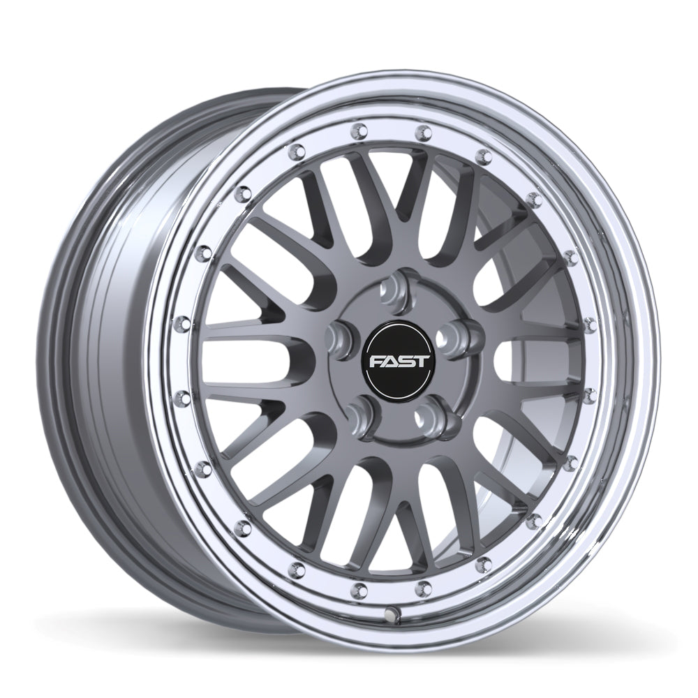 Fast Wheels FR01 Gloss Gunmetal with Machined Lip 17x8 +35 5x114.3mm 72.6mm - Wheelwiz