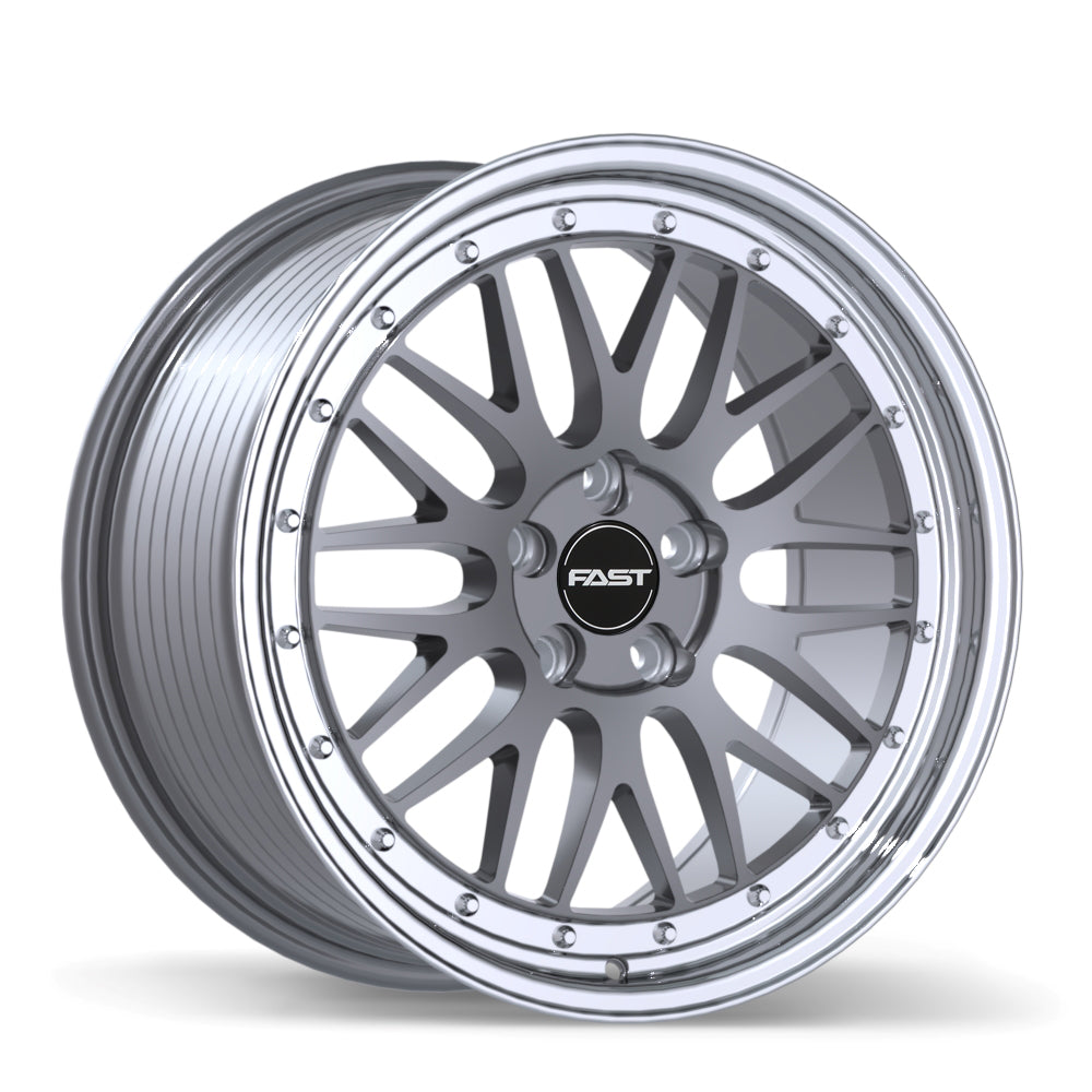 Fast Wheels FR01 Gloss Gunmetal with Machined Lip 19x8.5 +35 5x120.65mm 72.6mm - Wheelwiz