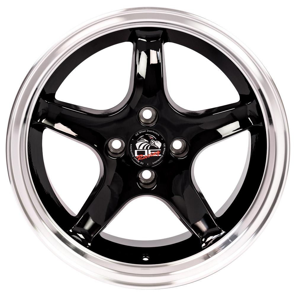 OE Wheels Replica FR04 Black with Machined Lip 17x9.0 +20 4x108mm 64.2mm - Wheelwiz