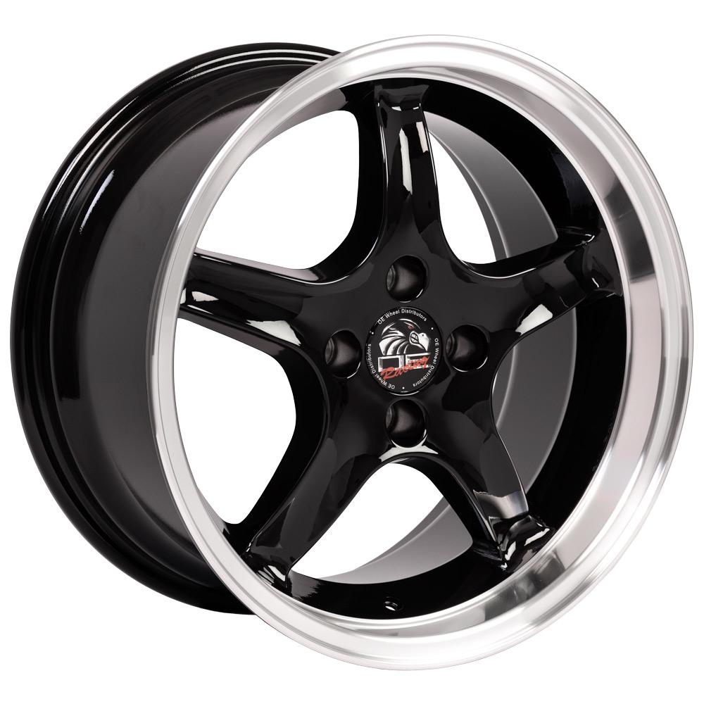 OE Wheels Replica FR04 Black with Machined Lip 17x8.0 +15 4x108mm 64.2mm - Wheelwiz