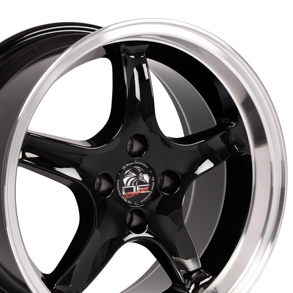 OE Wheels Replica FR04 Black with Machined Lip 17x8.0 +15 4x108mm 64.2mm - Wheelwiz