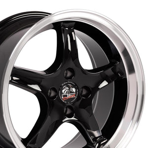 OE Wheels Replica FR04 Black with Machined Lip 17x8.0 +15 4x108mm 64.2mm - Wheelwiz