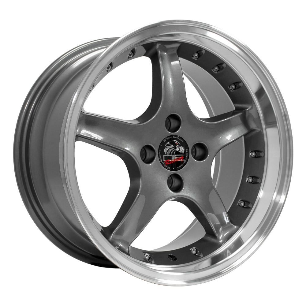 OE Wheels Replica FR04 Anthracite with Machined Lip 17x9.0 +20 4x108mm 64.2mm - Wheelwiz