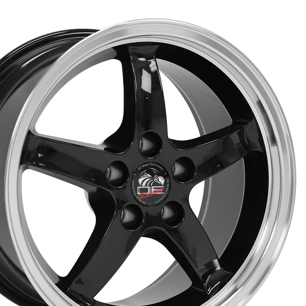 OE Wheels Replica FR04 Black with Machined Lip 17x9.0 +24 5x114.3mm 70.6mm