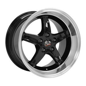 OE Wheels Replica FR04 Black with Machined Lip 17x10.5 +27 5x114.3mm 70.6mm