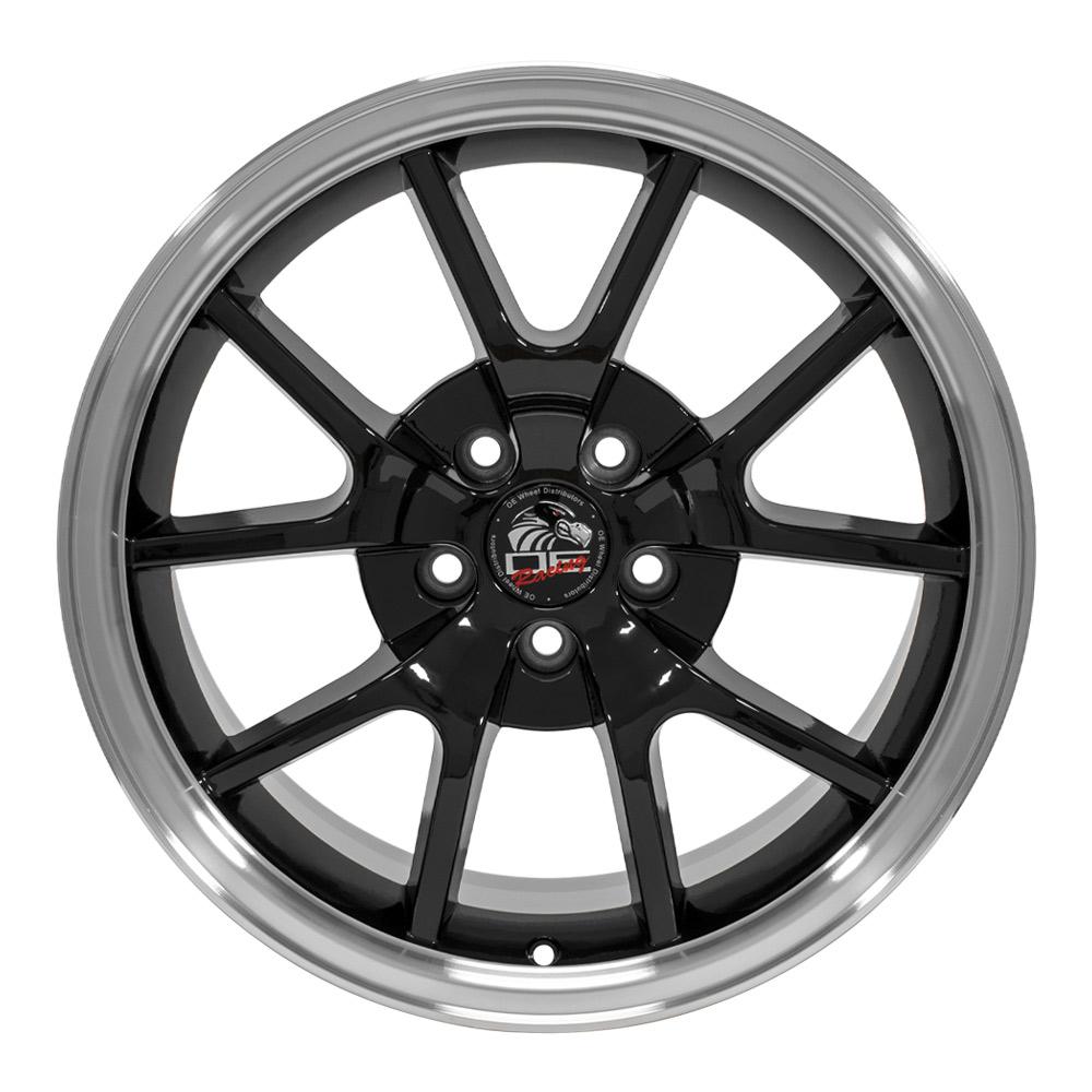 OE Wheels Replica FR05 Black with Machined Lip 18x9.0 +24 5x114.3mm 70.6mm - Wheelwiz