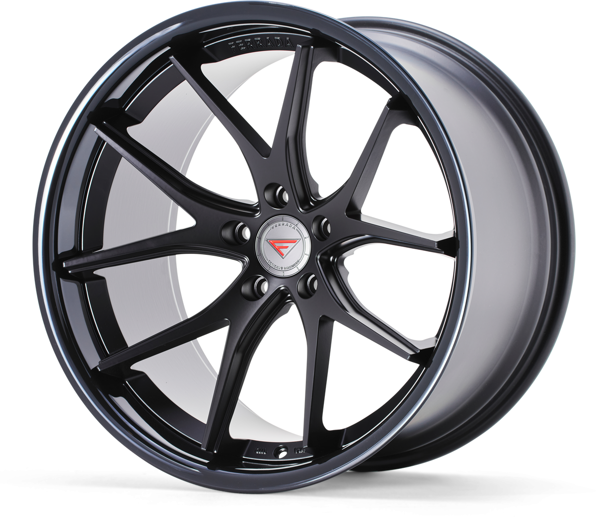 Ferrada Wheels FR2 Matte Black / Gloss Black Lip 20x10 +45 5x114.3mm 73.1mm