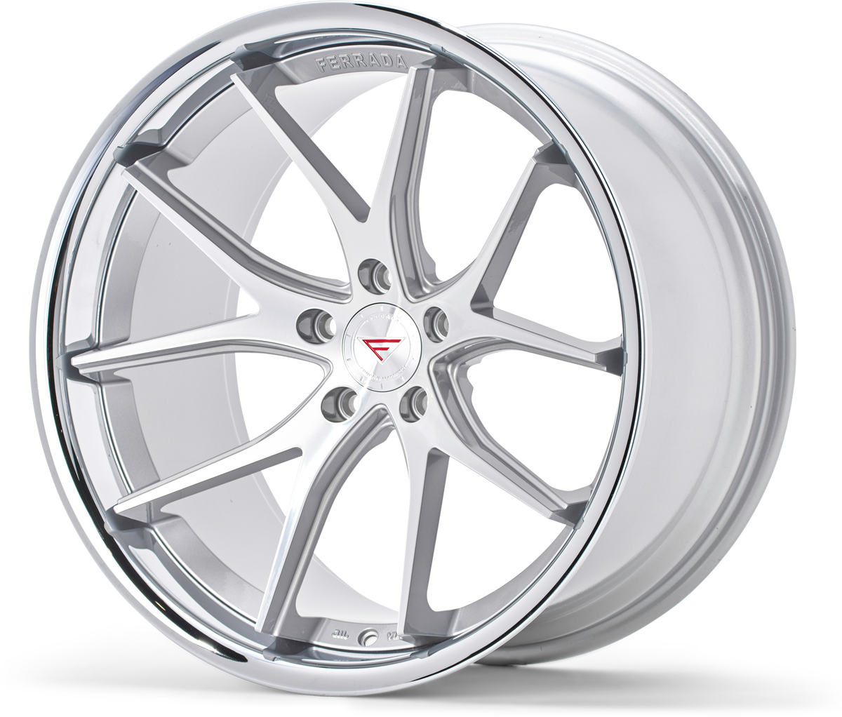 Ferrada Wheels FR2 Machine Silver / Chrome Lip 20x9 +20 5x120mm 74.1mm