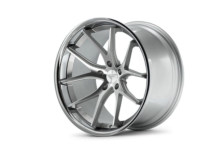 Ferrada Wheels FR2 Machine Silver / Chrome Lip 20x8.5 +40 5x112mm 66.56mm