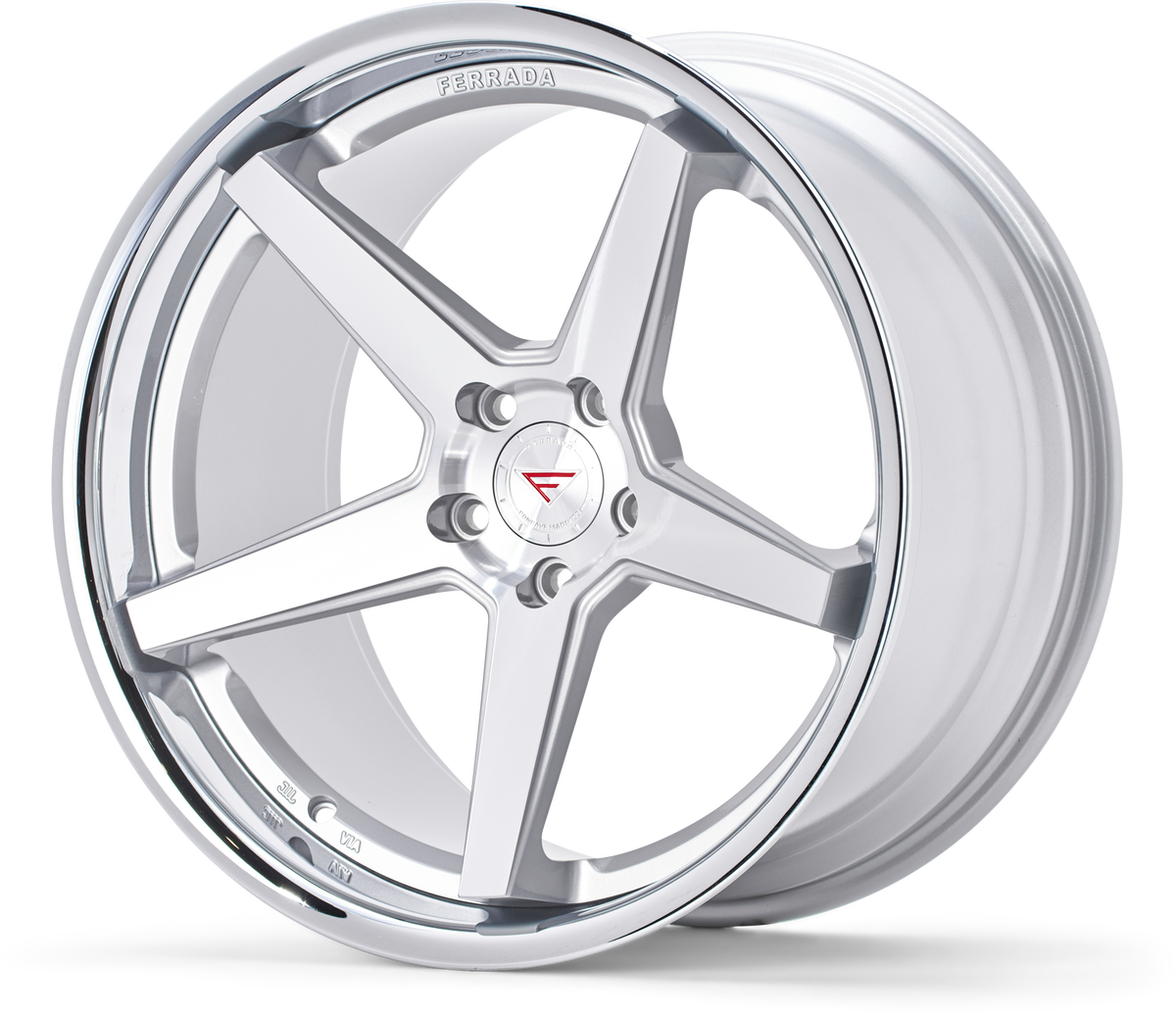 Ferrada Wheels FR3 Machine Silver / Chrome Lip 22x9.5 +15 5x120mm 74.1mm