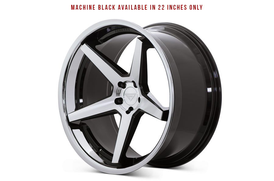 Ferrada Wheels FR3 Machine Black / Chrome Lip 22x9.5 +15 5x120mm 74.1mm - Wheelwiz