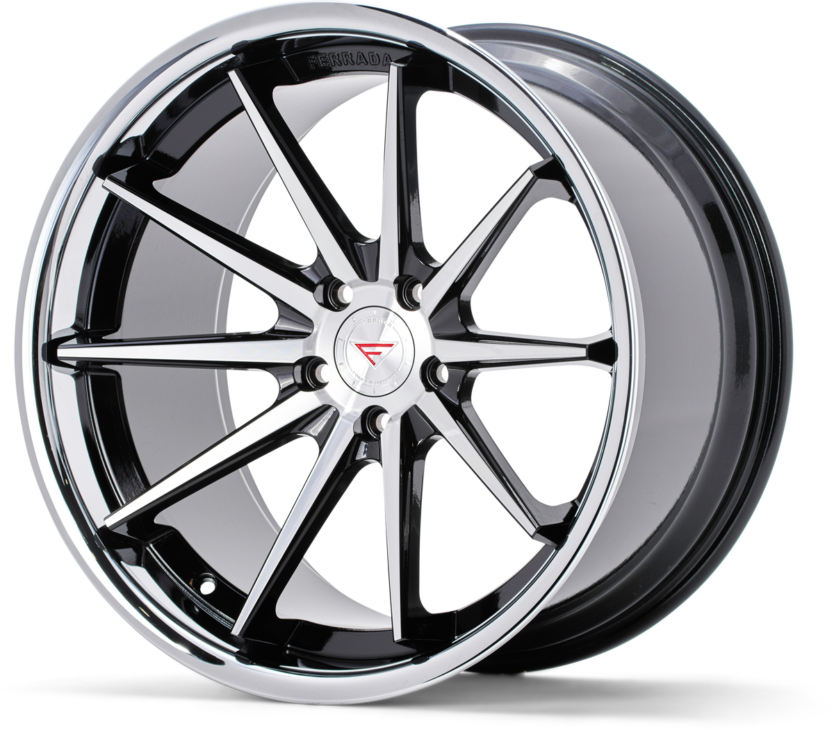 Ferrada Wheels FR4 Machine Black / Chrome Lip 20x10.5 +25 5x112mm 66.56mm