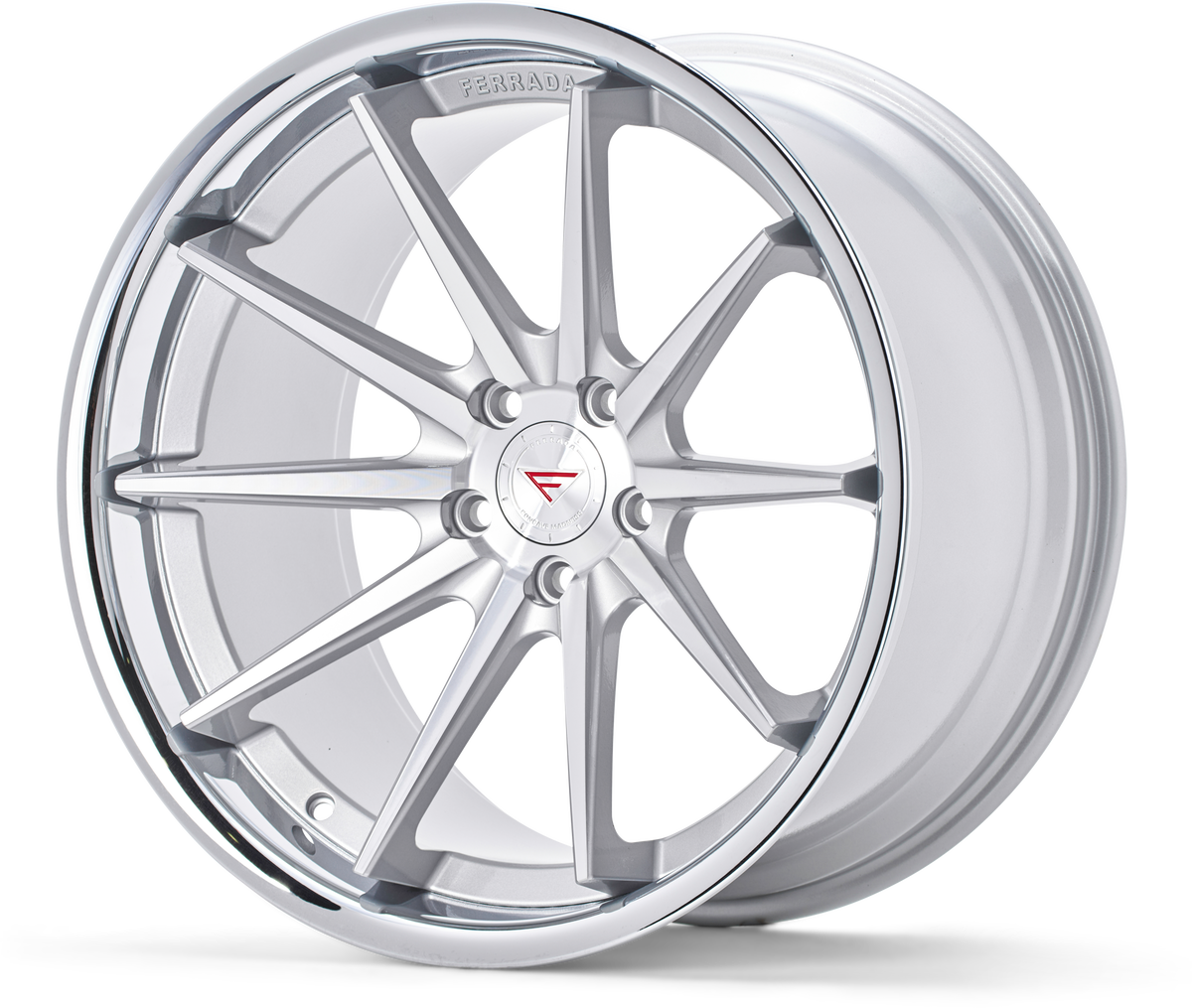 Ferrada Wheels FR4 Machine Silver / Chrome Lip 20x10.5 +25 5x112mm 66.56mm