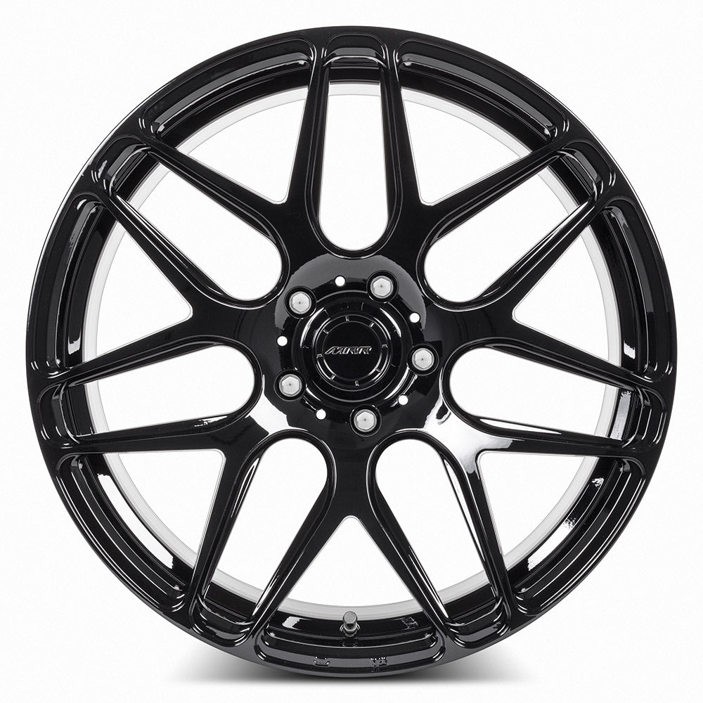 MRR FS1 Gloss Black 20x12 +25 5x112mm 66.6mm - Wheelwiz
