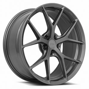 MRR FS6 Gloss Gun Metal 21x9 +25 5x112mm 66.6mm - Wheelwiz