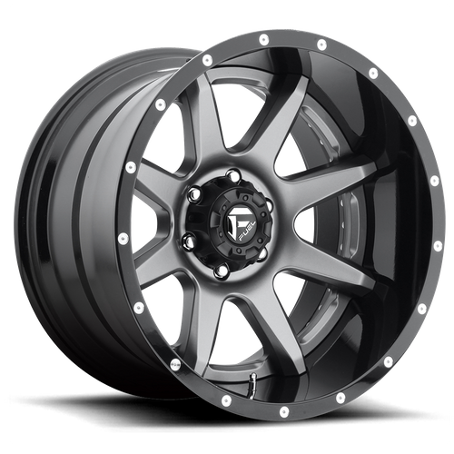 Fuel Offroad D238 RAMPAGE MATTE GUN METAL BLACK LIP 22x14 -70 5x127mm 78.1mm - Wheelwiz