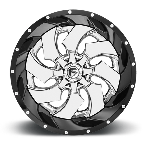 Fuel Offroad D240 CLEAVER CHROME PLATED GLOSS BLACK LIP 22x10 -13 5x139.7|5x150mm 110.1mm