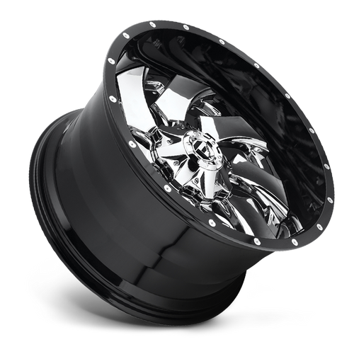 Fuel Offroad D240 CLEAVER Chrome Plated Gloss Black Lip 22x12 -44 6x135|6x139.7mm 106.1mm - 2 PIECE - Wheelwiz