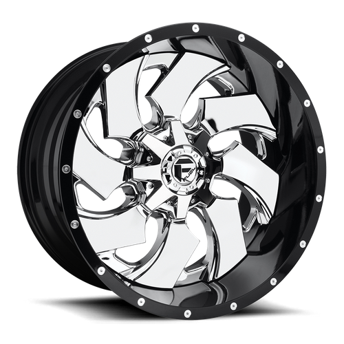Fuel Offroad D240 CLEAVER Chrome Plated Gloss Black Lip 22x12 -44 6x135|6x139.7mm 106.1mm - 2 PIECE - Wheelwiz