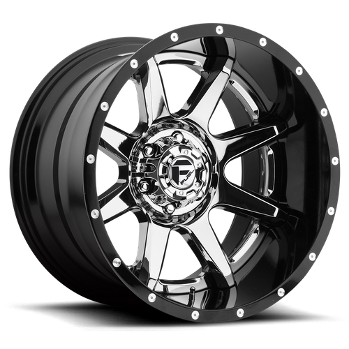 Fuel Offroad D247 RAMPAGE Chrome Plated Gloss Black Lip 20x10 -19 6x139.7mm 108mm - 2 PIECE - Wheelwiz