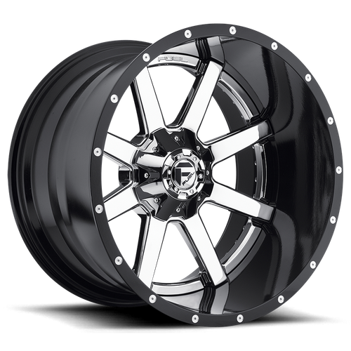 Fuel Offroad D260 MAVERICK Chrome Plated Gloss Black Lip 24x14 -75 6x135|6x139.7mm 106.1mm - 2 PIECE - Wheelwiz