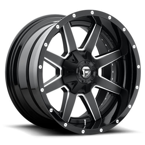 Fuel Offroad D262 MAVERICK Gloss Black Milled 24x12 -44 8x165.1mm 125.1mm - 2 PIECE - WheelWiz
