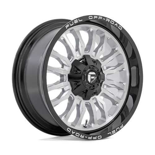 Fuel Offroad D798 ARC Silver Brush Face W/ Blk Lip 20x10 -18 5x127|5x139.7mm 87.1mm - Wheelwiz