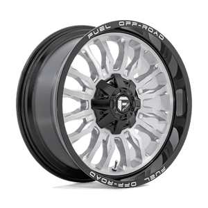 Fuel Offroad D798 ARC Silver Brush Face W/ Blk Lip 22x10 -18 8x180mm 124.2mm - Wheelwiz