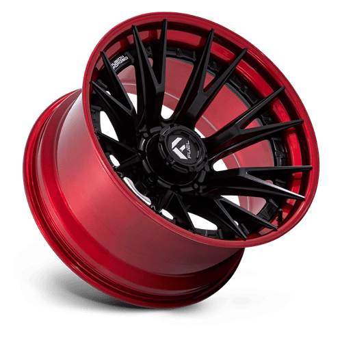 Fuel Offroad FC402 CATALYST Matte Black W/ Candy Red Lip 22x12 -44 8x180mm 124.2mm - Wheelwiz