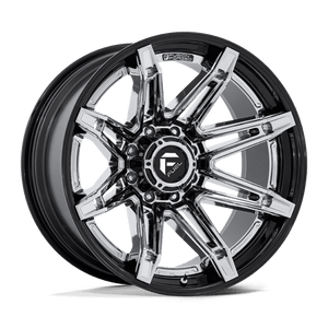 Fuel Offroad FC401 BRAWL Chrome W/ Gloss Black Lip 22x10 -18 8x180mm 124.2mm - Wheelwiz