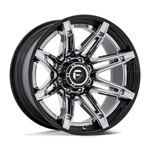 Fuel Offroad FC401 BRAWL Chrome W/ Gloss Black Lip 22x12 -44 6x139.7mm 106.1mm