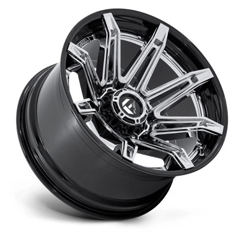 Fuel Offroad FC401 BRAWL Chrome W/ Gloss Black Lip 24x12 -44 6x139.7mm 106.1mm