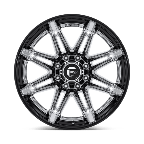 Fuel Offroad FC401 BRAWL Chrome W/ Gloss Black Lip 22x12 -44 6x139.7mm 106.1mm