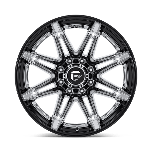 Fuel Offroad FC401 BRAWL Chrome W/ Gloss Black Lip 20x10 -18 8x165.1mm 125.1mm