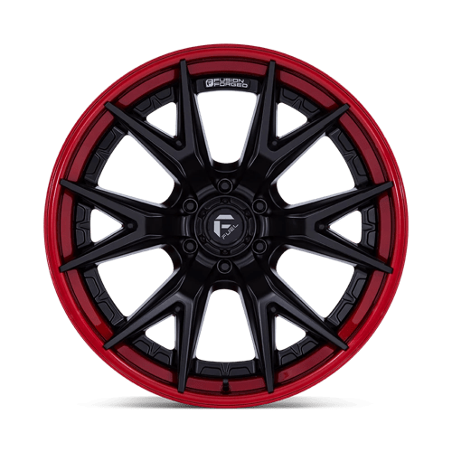 Fuel Offroad FC402 CATALYST Matte Black W/ Candy Red Lip 22x12 -44 6x139.7mm 106.1mm
