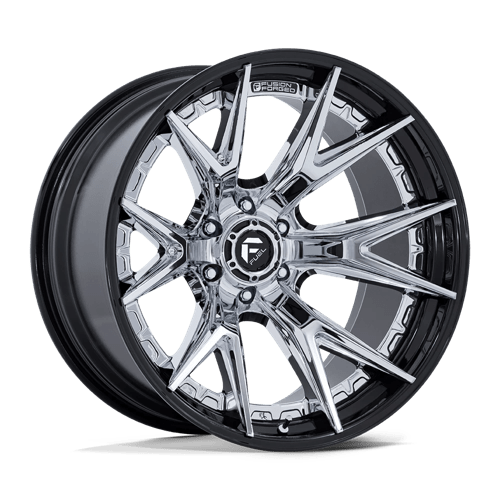 Fuel Offroad FC402 CATALYST Chrome W/ Gloss Black Lip 24x12 -44 6x135mm 87.1mm