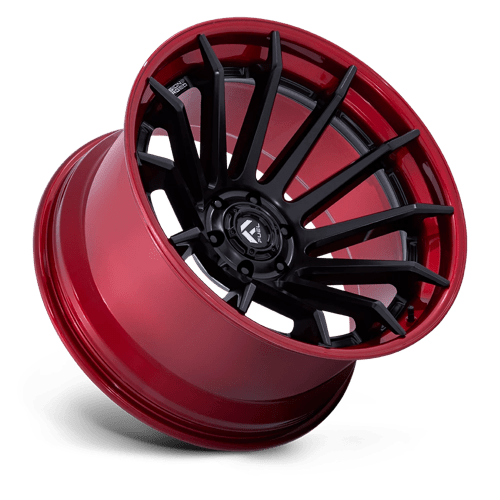 Fuel Offroad FC403 BURN Matte Black W/ Candy Red Lip 22x12 -44 6x139.7mm 106.1mm - Wheelwiz