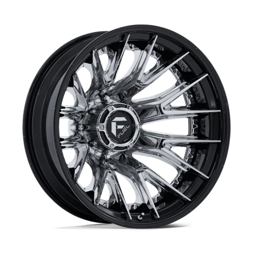 Fuel Offroad D407 CATALYST DUALLY Chrome W/ Gloss Black Lip 22x8.25 -202 8x200mm 142mm - Wheelwiz