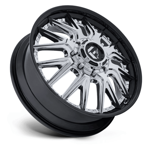 Fuel Offroad D407 CATALYST DUALLY Chrome W/ Gloss Black Lip 24x8.25 +105 8x200mm 142mm - Wheelwiz