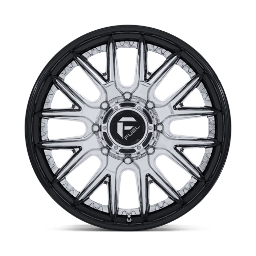 Fuel Offroad D407 CATALYST DUALLY Chrome W/ Gloss Black Lip 22x8.25 +105 8x200mm 142mm - Wheelwiz