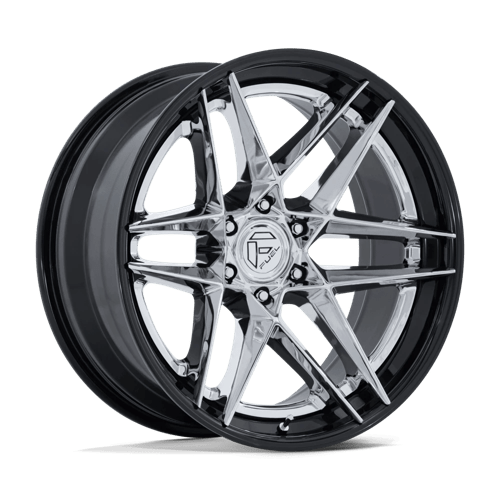 Fuel Offroad FC408 FLIGHT Chrome W/ Gloss Black Lip 22x10 -18 6x135mm 87.1mm - Wheelwiz