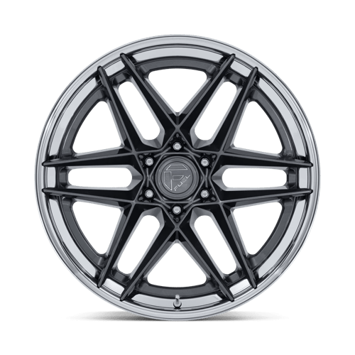 Fuel Offroad FC408 FLIGHT Gloss Gunmetal W/ Chrome Lip 22x10 -18 6x135mm 87.1mm - Wheelwiz