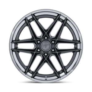 Fuel Offroad FC408 FLIGHT Gloss Gunmetal W/ Chrome Lip 22x10 -18 6x135mm 87.1mm - Wheelwiz