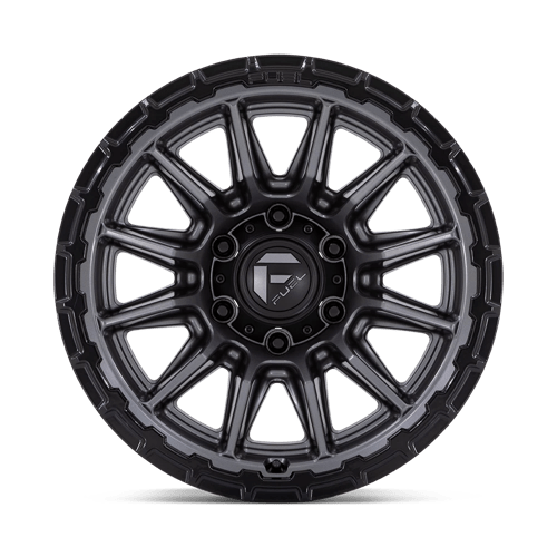 Fuel Offroad FC866 PISTON Matte Gunmetal Gloss Black Lip 22x10 -18 6x139.7mm 106.1mm