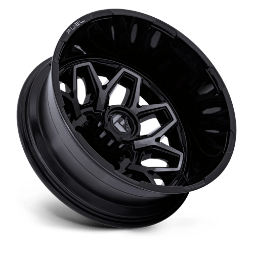 Fuel Offroad D875 FLUX DUALLY Gloss Black Brush Fc Gray Dddt 22x8.25 -201 8x210mm 154.3mm - Wheelwiz