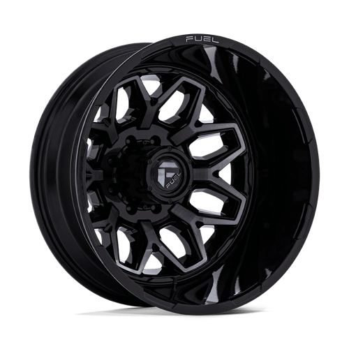 Fuel Offroad D875 FLUX DUALLY Gloss Black Brush Fc Gray Dddt 22x8.25 -227 8x210mm 154.3mm - Wheelwiz