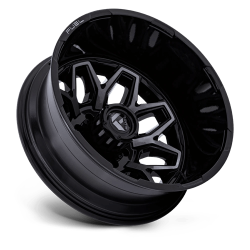 Fuel Offroad D875 FLUX DUALLY Gloss Black Brush Fc Gray Dddt 22x8.25 -227 8x200mm 142mm - Wheelwiz