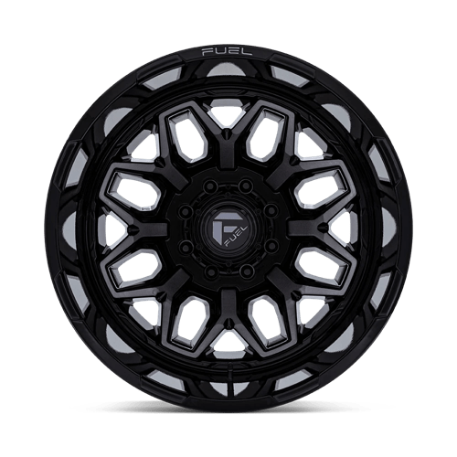 Fuel Offroad D875 FLUX DUALLY Gloss Black Brush Fc Gray Dddt 22x8.25 -227 8x165.1mm 121.5mm - Wheelwiz